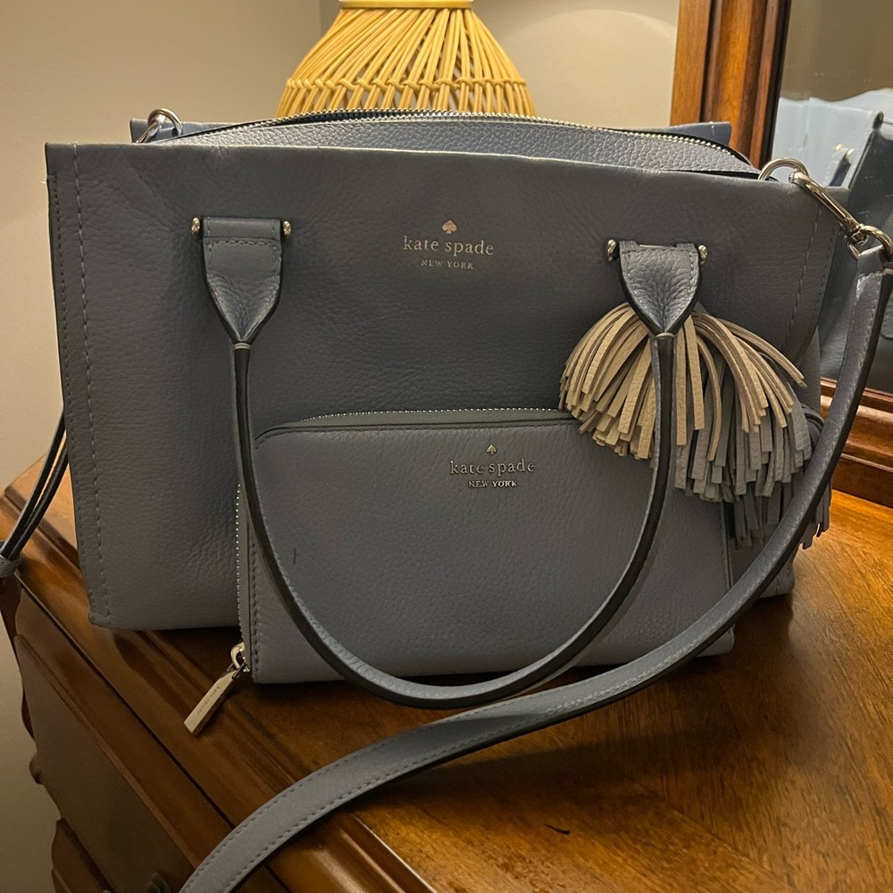 Beautiful Pom Pom Spacious Kate Spade Purse with Matching Spacious Wallet